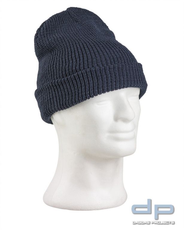 ROLLSTRICKMÜTZE FEINSTRICK POLYACRYL DK.BLAU VPE 24