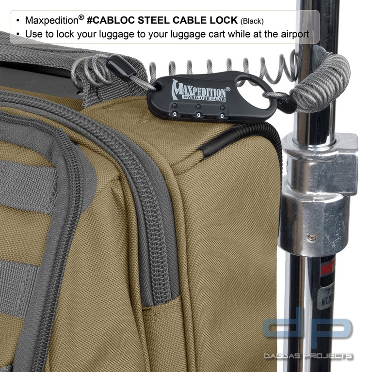 Maxpedition Steel Cable Lock in schwarz