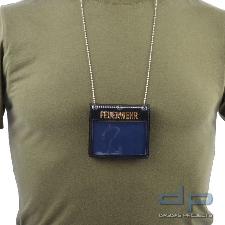 COP® Umhänge-Dienstausweismäppchen MIT DRUCK, Scheckkartenformat, Leder