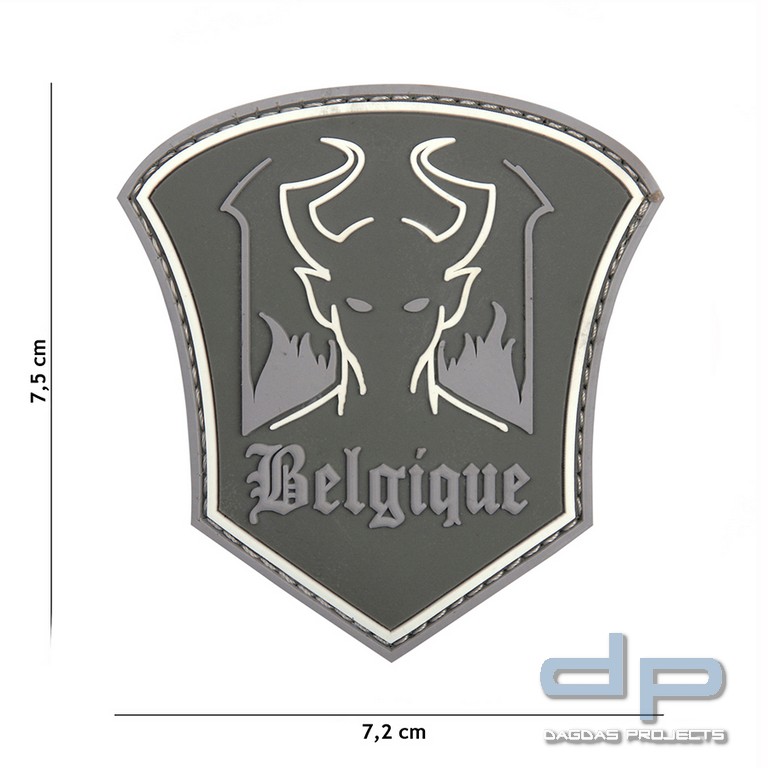 Patch 3D PVC Belgique devil grey