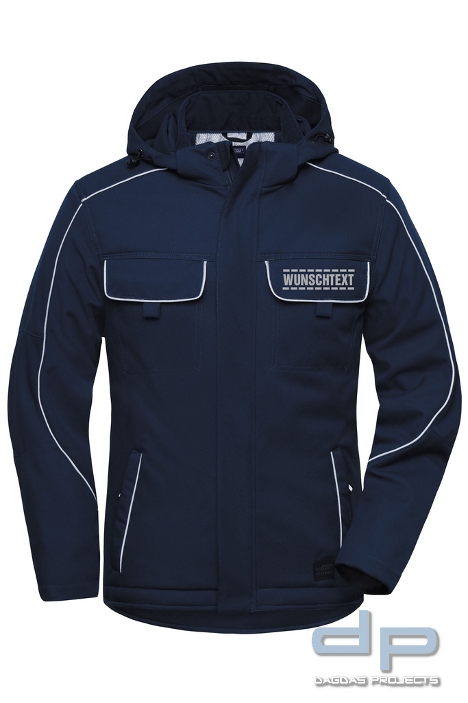 Einsatzjacke Softshell Padded dp S-Serie in verschiedenen Farben mit Wunschaufdruck umrandet