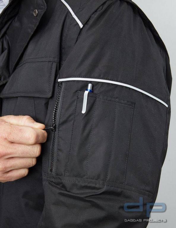 Behörden Blouson schwarz mit Aufdruck nach Wunsch in reflex silber