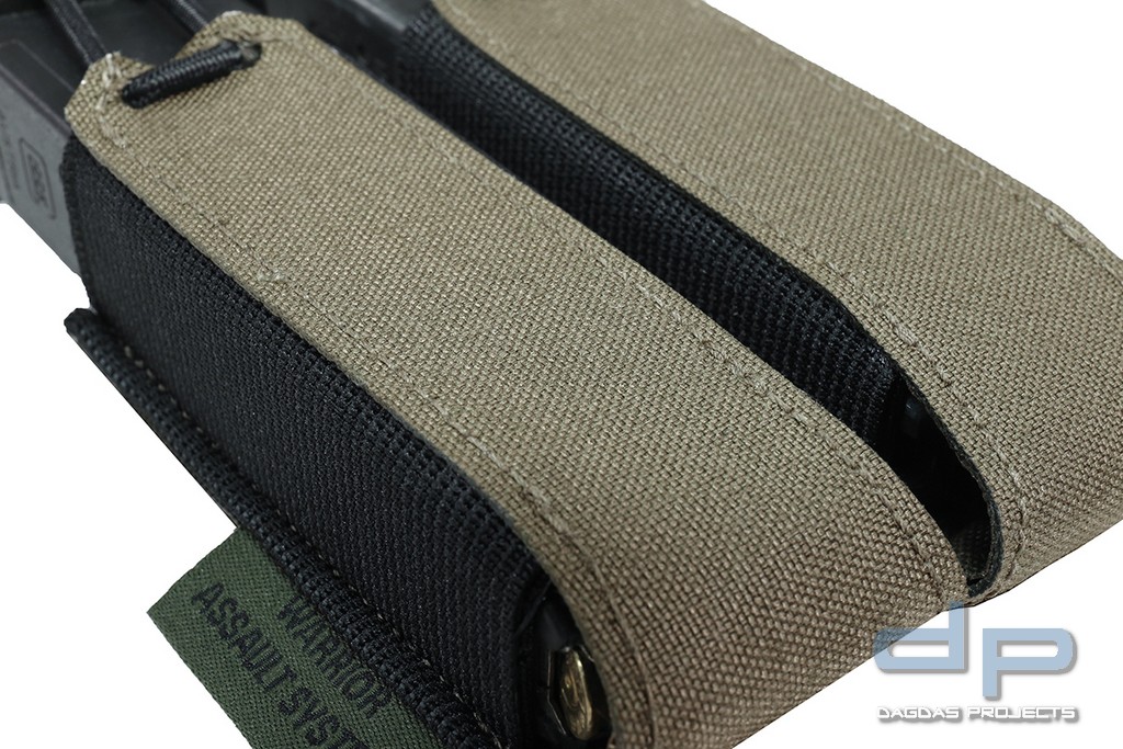 WAS Laser Cut Double Bungee Pistol Mag Pouch Ranger Green