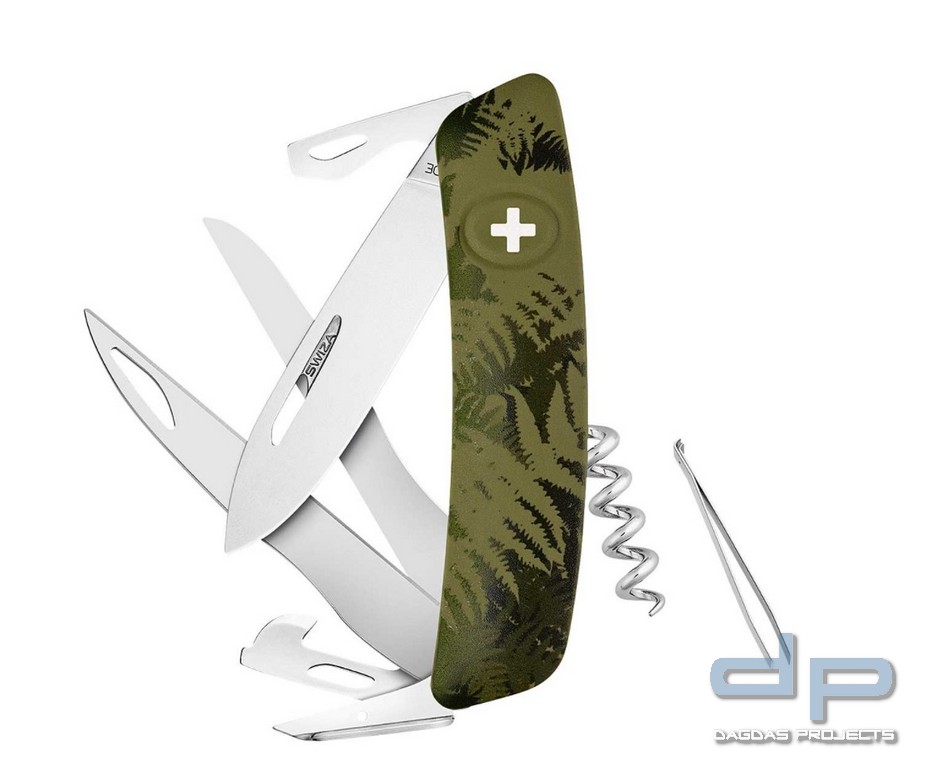 Taschenmesser D07 SCISSORS oliv farn