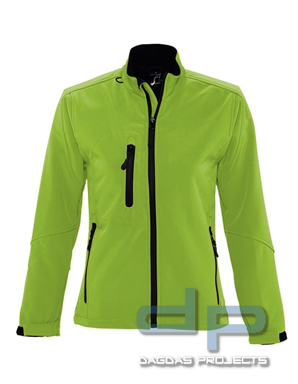 Ladies Softshell Jacket Behörde in verschiedenen Farben mit Wunschaufdruck in reflex silber
