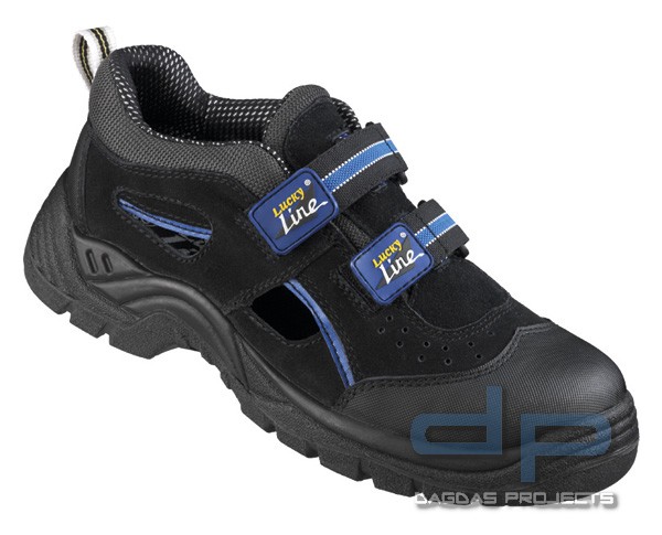 Sandalen in Schwarz/Blau abgesetzt