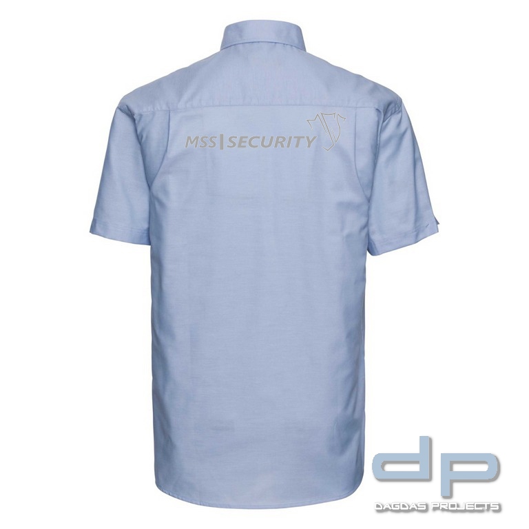 Kurzärmliges Hemd in oxford blau mit 3-Fach Aufdruck MSS