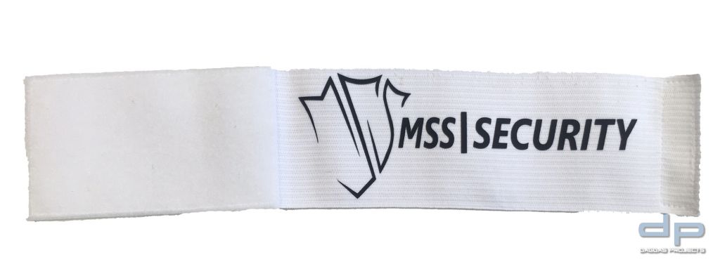 Behörden Klettarmbinde weiss mit Wunschaufdruck 1 zeilig
