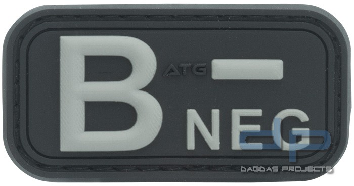 3D BLUTGRUPPENPATCH B NEG in Schwarz und Steingrauoliv