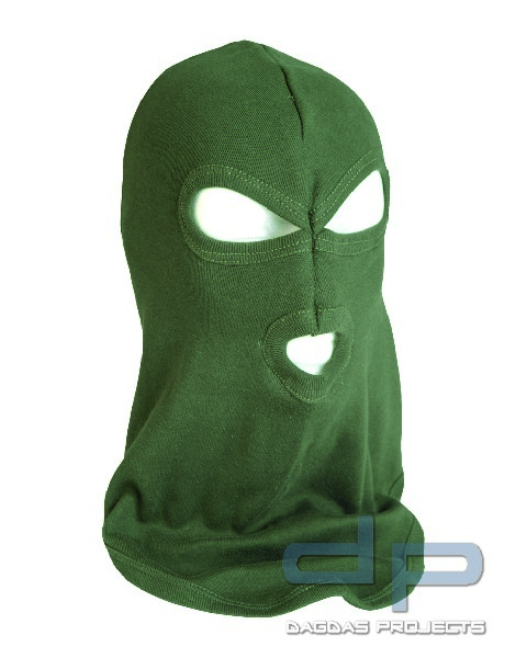 KOPFHAUBE BALACLAVA 3-LOCH COTTON OLIV VPE 12
