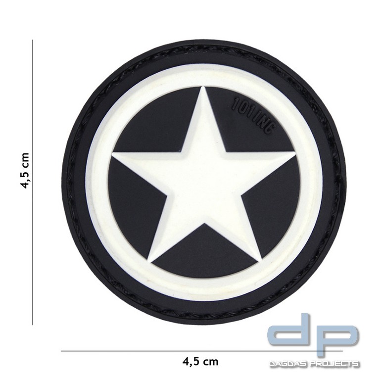 Emblem 3D PVC USA Stern weiss