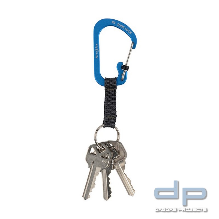 NiteIzeTM SlideLockTM Karabiner inkl. Schlüsselhalter, Aluminium