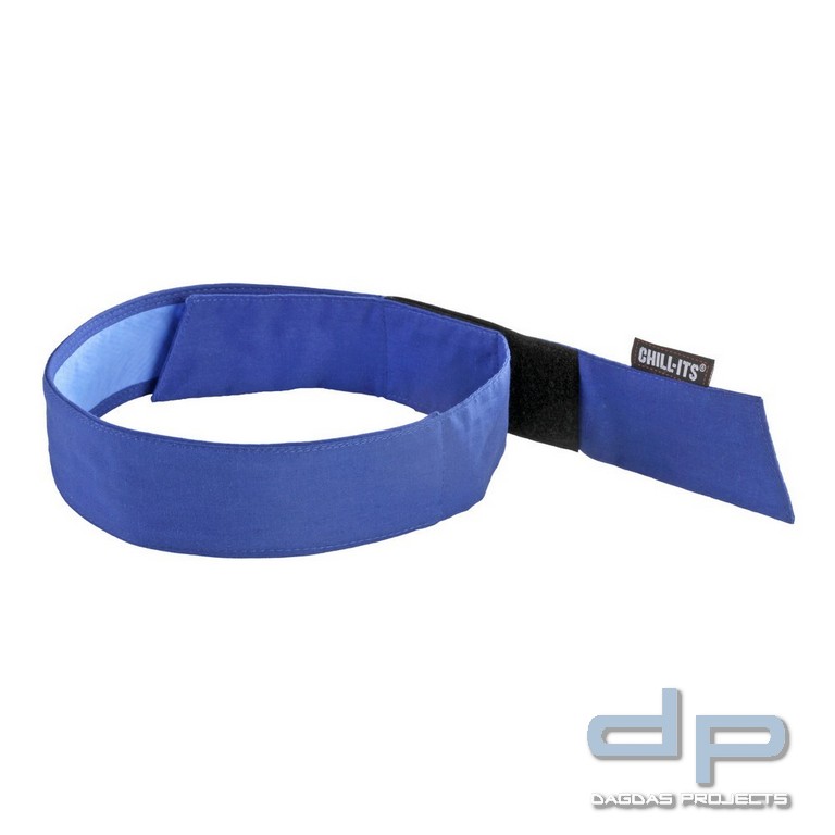 Ergodyne Bandana mit Kühltuch - Klettverschluss Chill-Its 6705CT in blau und lemon