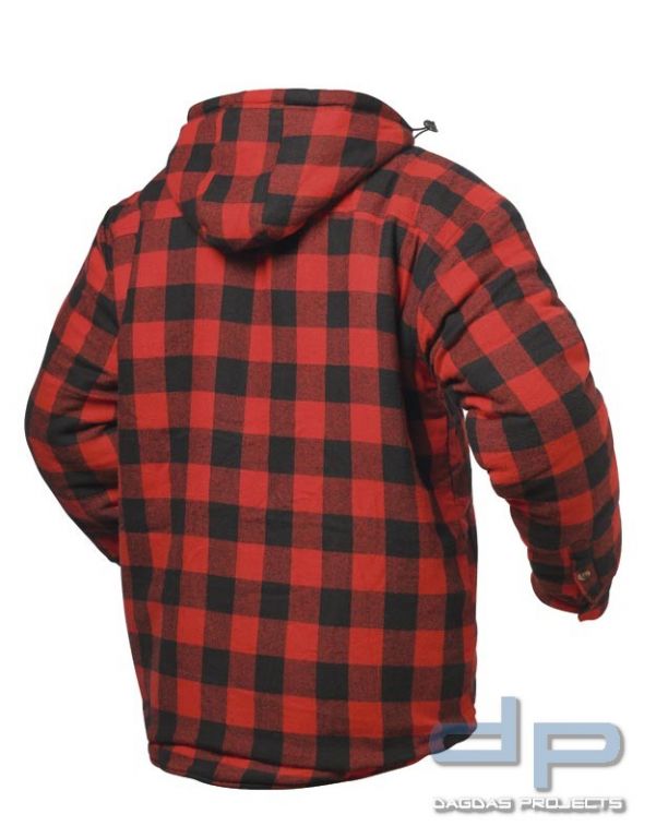 Thermohemd mit Kapuze in Rot/Schwarz-Kariert