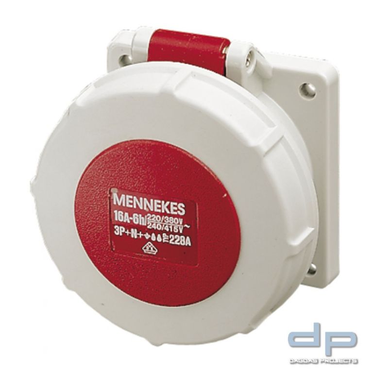 Mennekes CEE Anbausteckdose, IP67, rot/grau, gerade