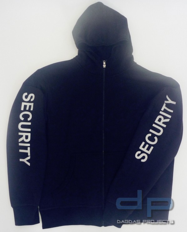 Kapuzenjacke - dunkelblau mit Aufdruck SECURITY auf den Ärmeln