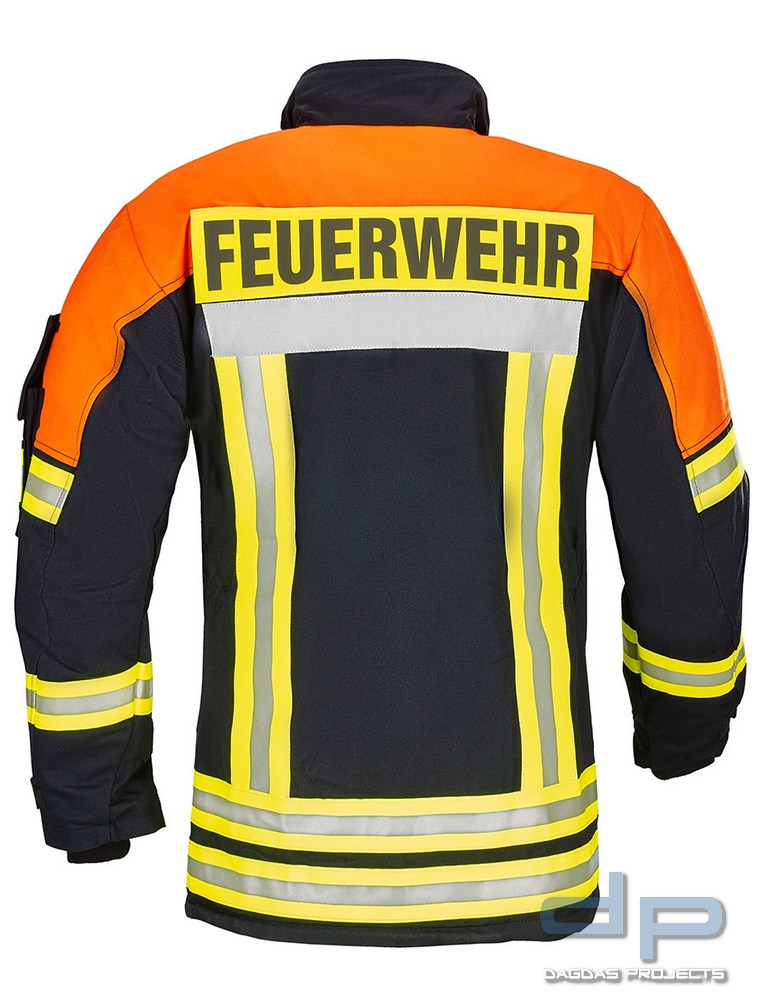 Einsatzjacke für Technische Hilfeleistung mit Nässesperre - Passe orange