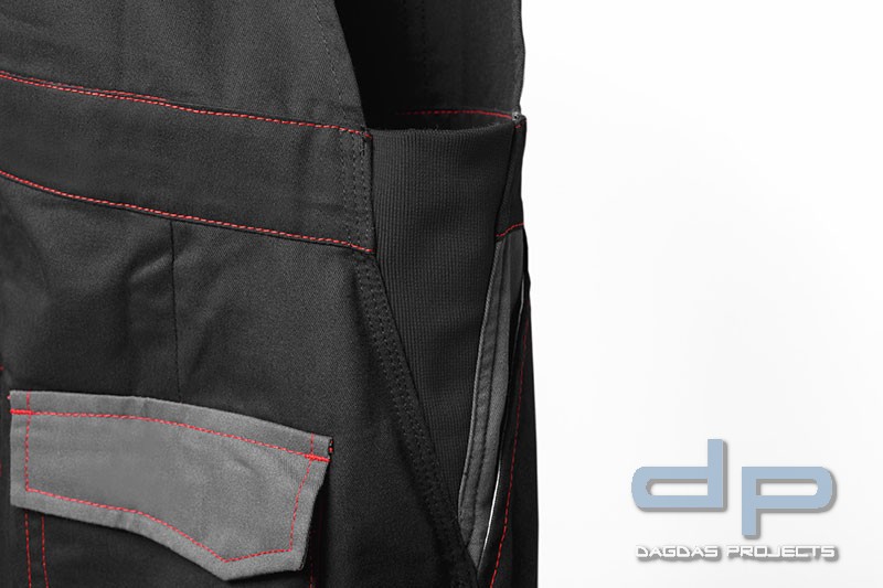 Twill Latzhose schwarz/grau