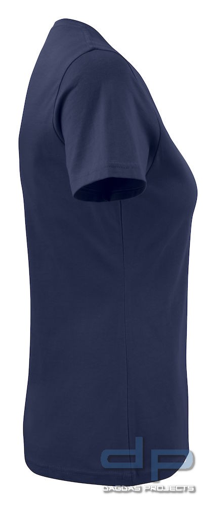 Heavy V-neck Lady Farbe: Navy Größe: XL, M und L mit Wunschaufdruck in reflex silber