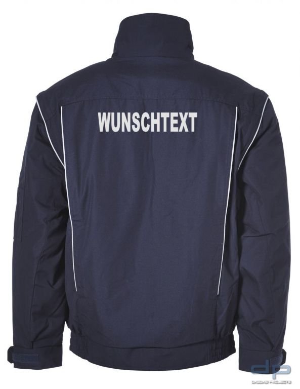Behörden Wetterschutz-Blouson marine mit reflexbiese Herren mit reflektierendem Wunschtext
