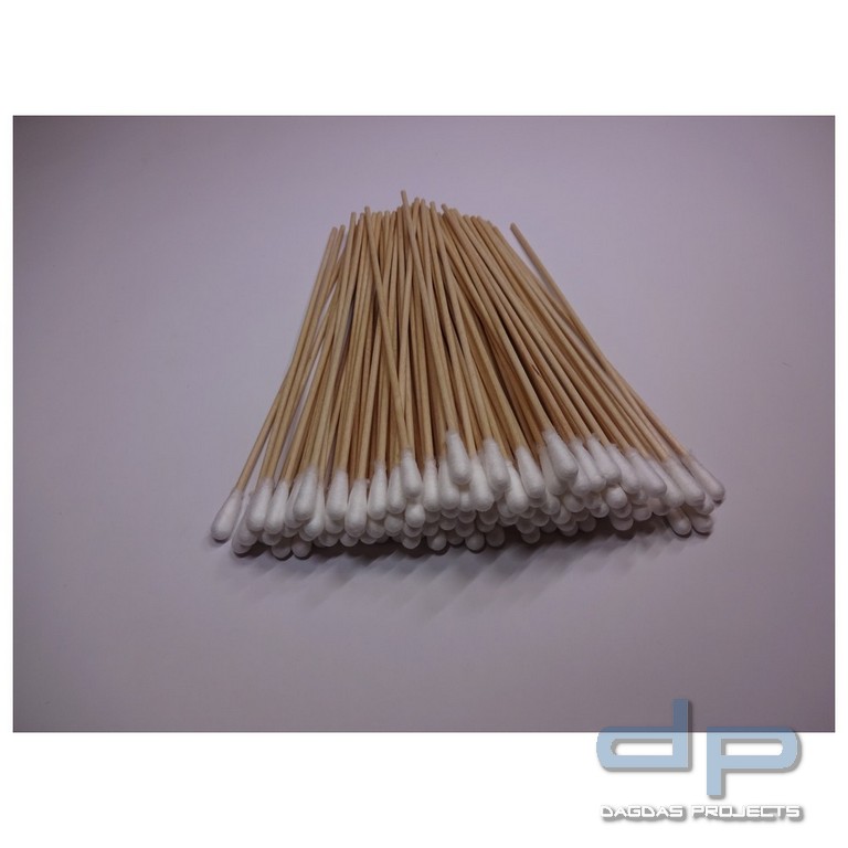 Dönges Wattestäbchen einseitiger Baumwollkopf, mit Holzstab, 150 mm