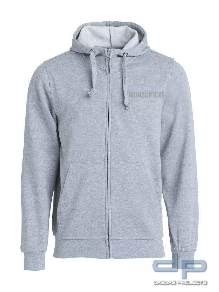 Basic Hoody Full zip Herren mit Wunschaufdruck Farbe Navy Größe M