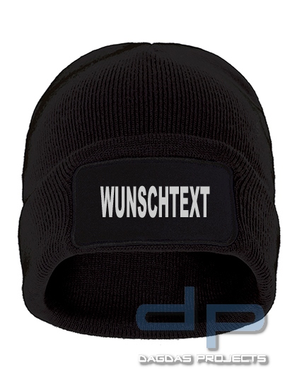 Behörden Strickmütze gefüttert in verschiedenen Farben mit Aufdruck nach Wunsch in reflex Silber