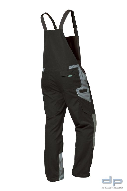 Canvas-Latzhose in Schwarz/Grau