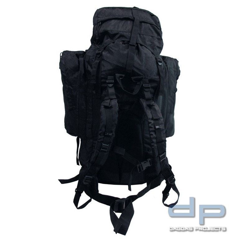 Rucksack, "Alpin 110",schwarz, 2 abnehmbare Seitentaschen