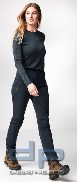 FJÄLLRÄVEN ABISKO STRETCH WINTER WOMENS TREKKINGHOSE IN OLIV UND SCHWARZ