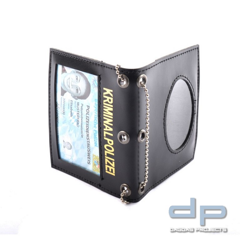 COP® Umhänge-Dienstausweismäppchen MIT DRUCK, Scheckkartenformat, Kunstleder
