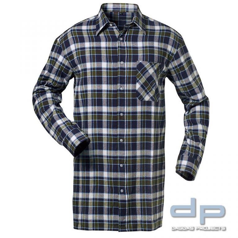 Flanell-Hemd in Marine/Weiß/Grün-Kariert