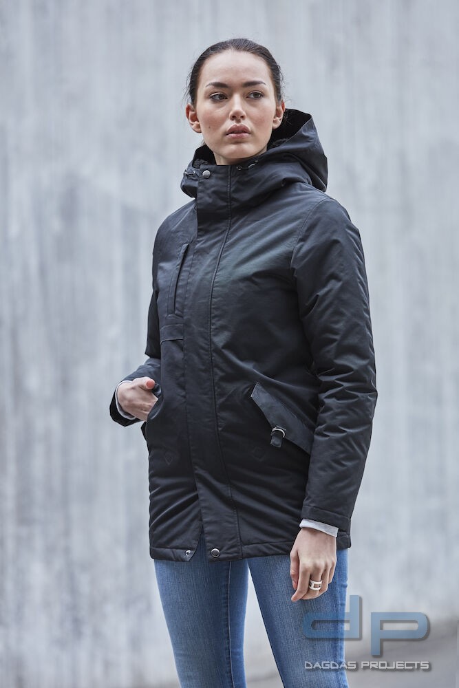 Unisex Behördenparka "Creston" in Schwarz mit Aufdruck nach Wunsch