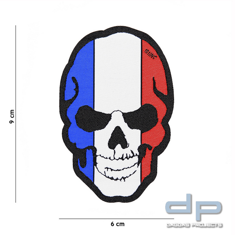 Emblem Stoff fein gewebt Skull France