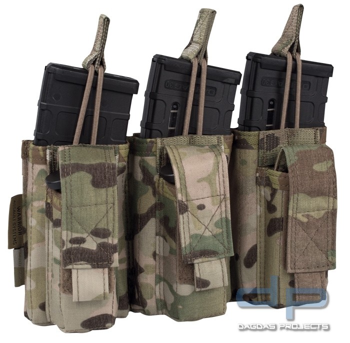 Warrior Elite Ops Triple Open M4 &amp; 9mm Mag Pouches Multicam