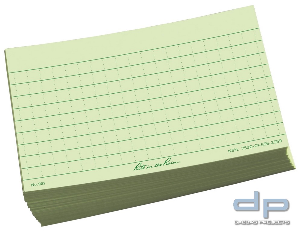Rite in the Rain Tactical Index Card 3" x 5" 100 Stück in verschiedenen Farben
