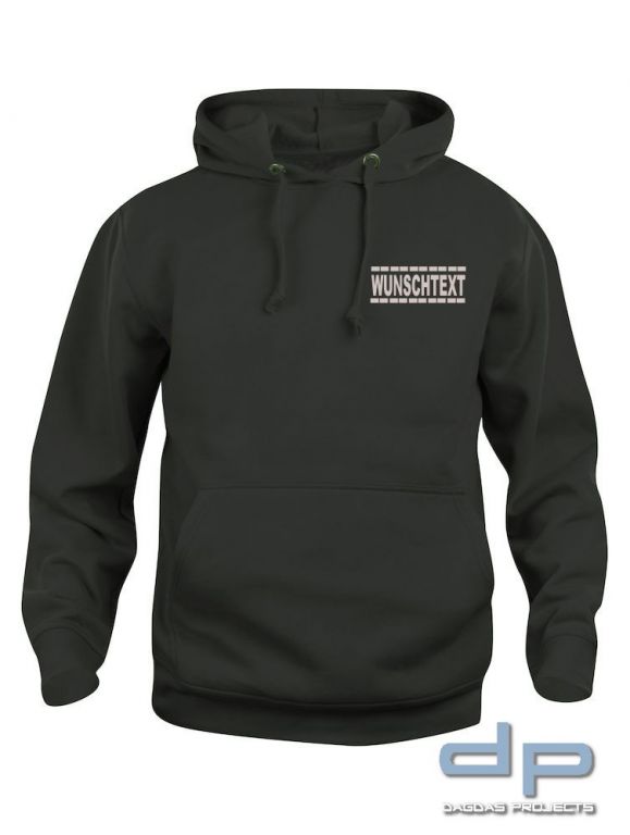 Hooded Sweat mit Wunschaufdruck gestrichelte Linien in verschiedenen Farben