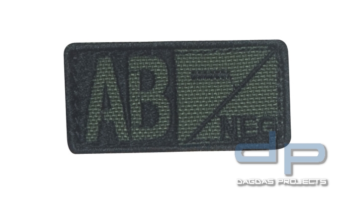Blutgruppenpatch Oliv/Schwarz AB neg - 229AB-001