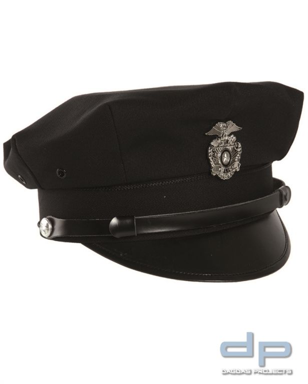US POLICE SCHIRMMÜTZE M.ABZ.SCHWARZ
