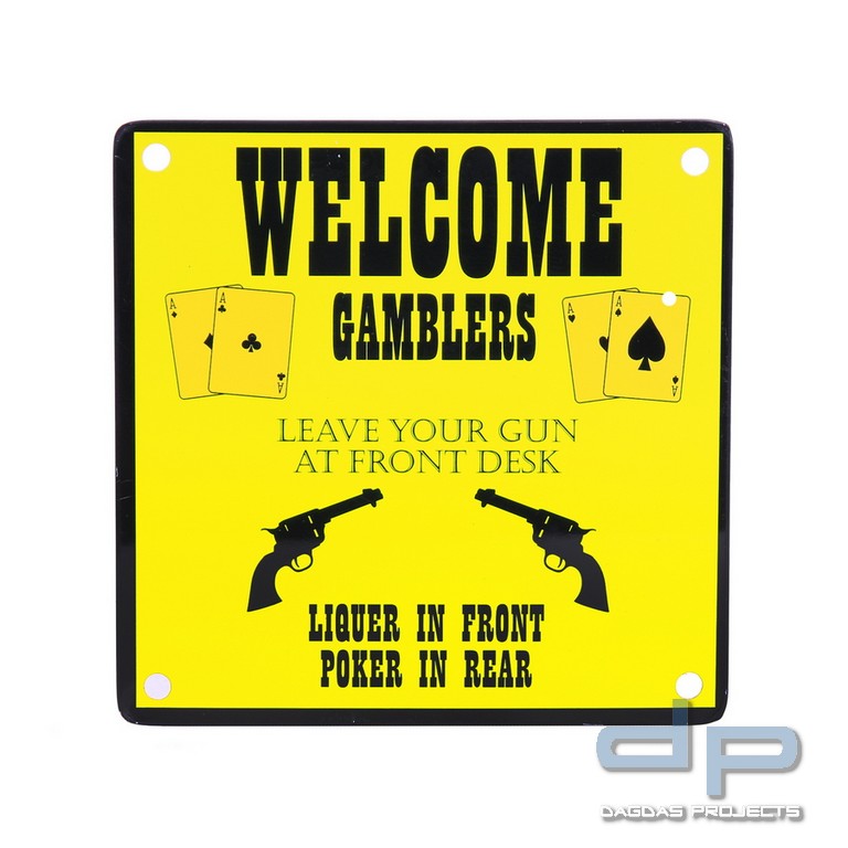Metall Platte mit Magnet Welcome Gamblers #3