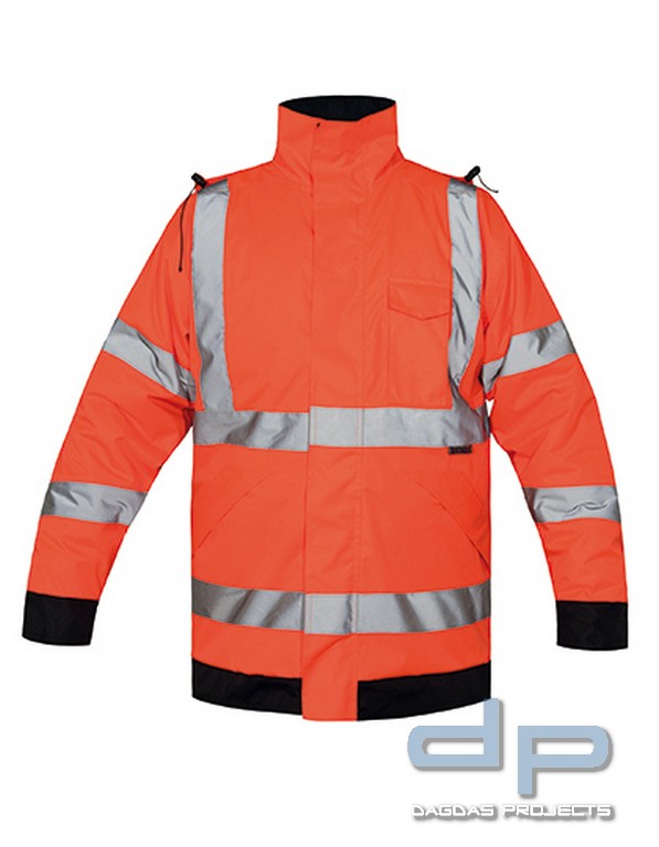 Premium Hi-Viz Rain-Jacket mit Wunschaufdruck in Reflex silber