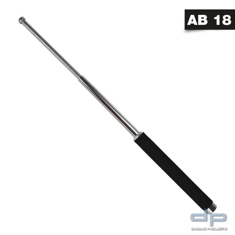 Teleskopschlagstock 21" + Holster (Moosgummigriff, Silber)