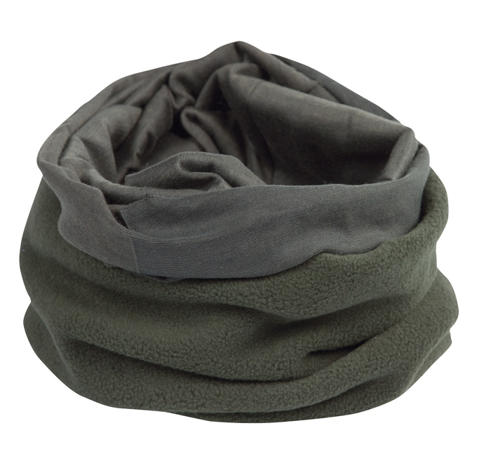 Fleece Rundschal mit Kopfüberzug Oliv