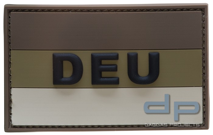 3D Rubber Patch Deutschlandflagge Gross "DEU" desert