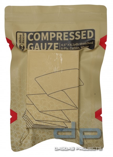 RHINO RESCUE COMPRESSED GAUZE VERBANDMULL 4,5"X4,1YDS