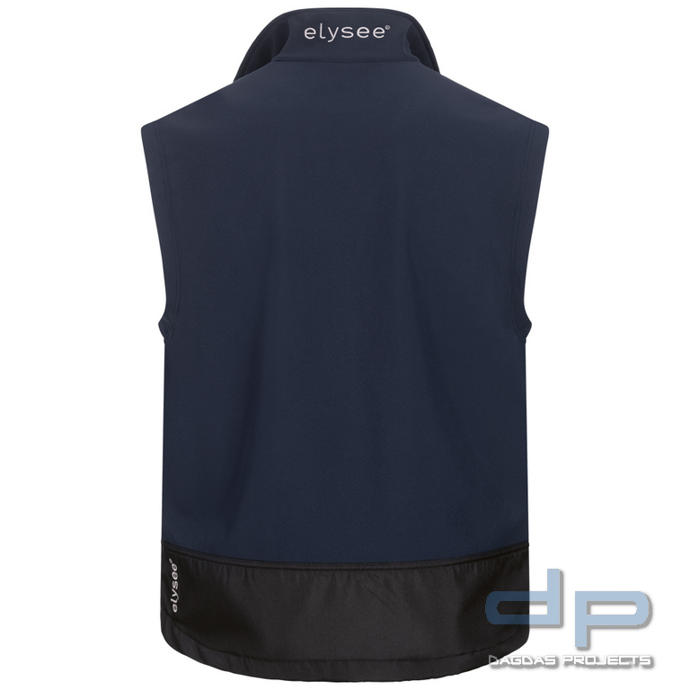 Behörden Softshell Weste Dunkelblau mit Aufdruck nach Wunsch in reflex silber