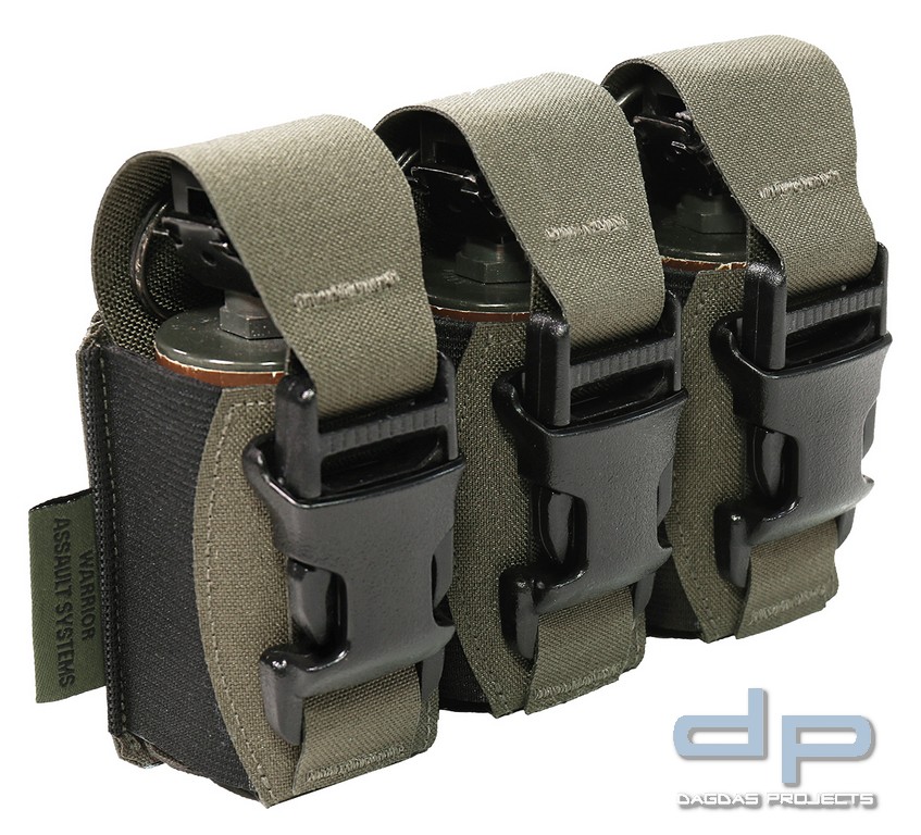 WAS Laser Cut Triple Flash Bang Pouch Ranger Green