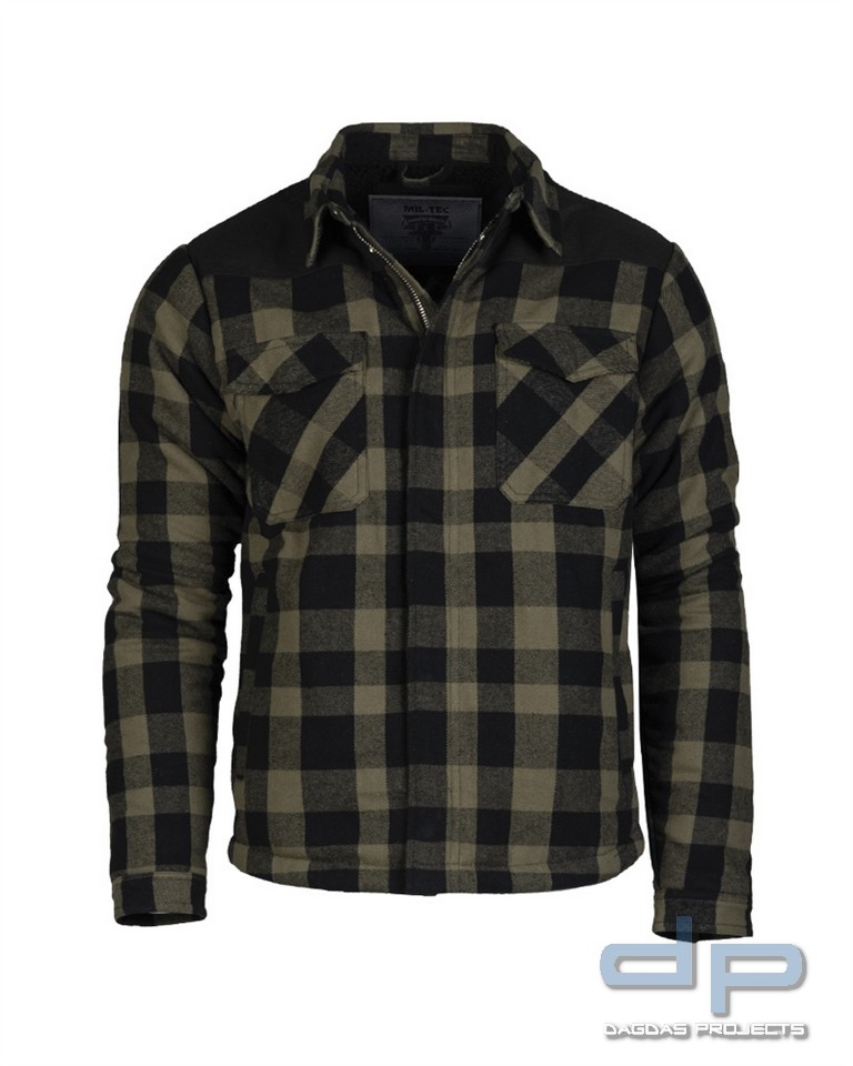 LUMBERJACKET SCHWARZ/OLIV, GRÖßE: L