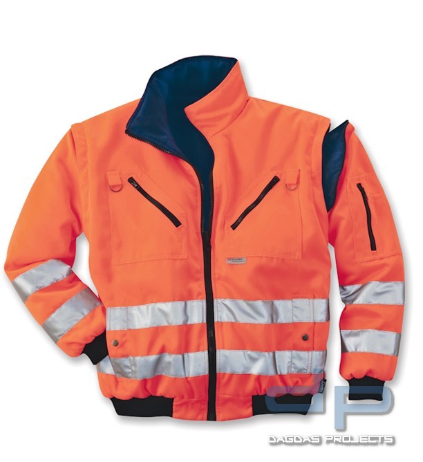 WENDE-WARNSCHUTZ 4 IN 1-PILOTENBLOUSON SAFETY mit Wunschaufdruck auf Brust und Rücken