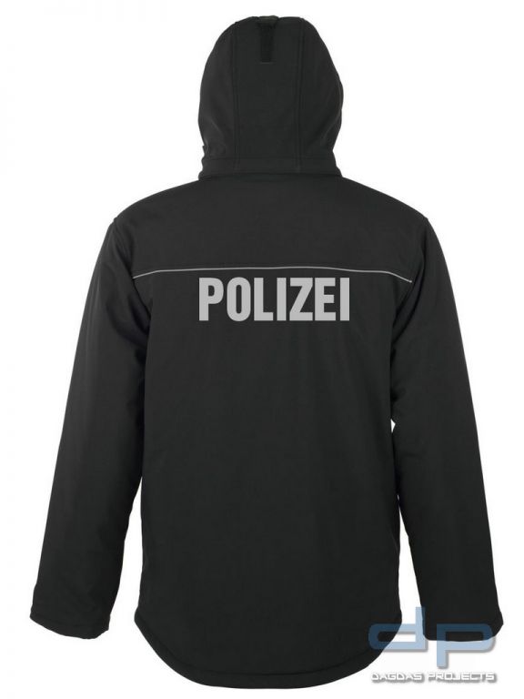 Softshelljacke Behörde 2018 in verschiedenen Farben mit Wunschaufdruck in reflex silber